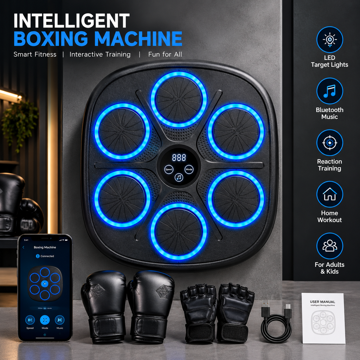 Intelligent Boxing Machine | Smart LED Punching Trainer