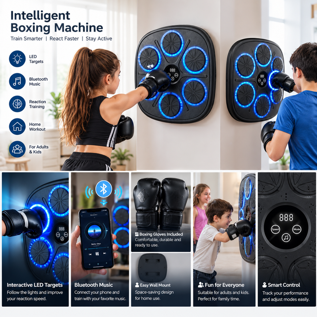 Intelligent Boxing Machine | Smart LED Punching Trainer
